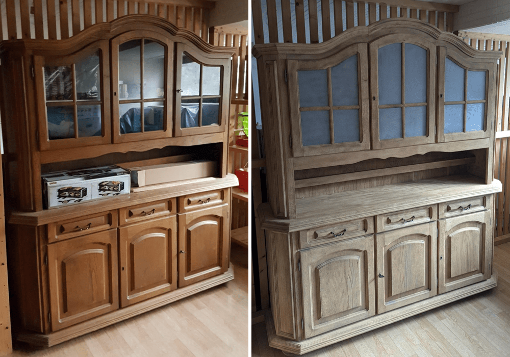Holz Sandstrahlen Kommode Möbel vorher nachher